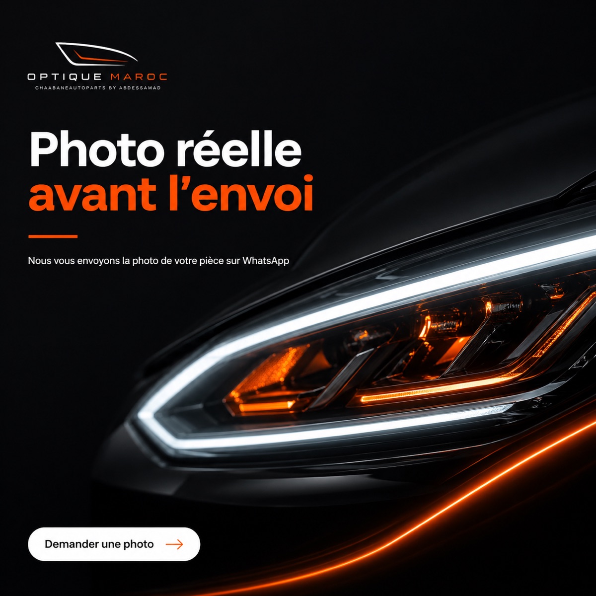 Photo réelle avant l'envoi — nous vous envoyons la photo de votre pièce sur WhatsApp
